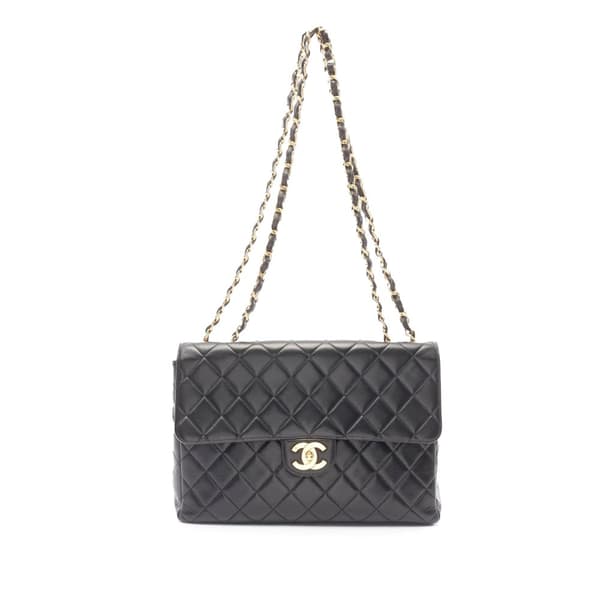 Pre-owned Chanel Jumbo Classic Lambskin Single Flap Black