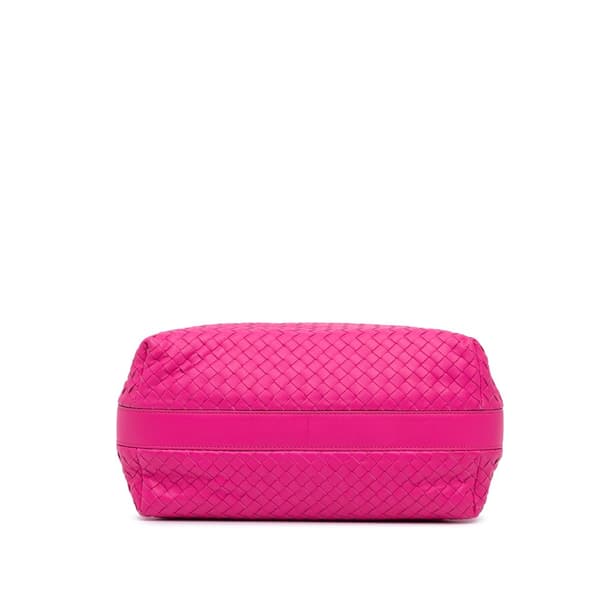 Pre-owned Bottega Veneta Nappa Intrecciato Shoulder Bag Pink