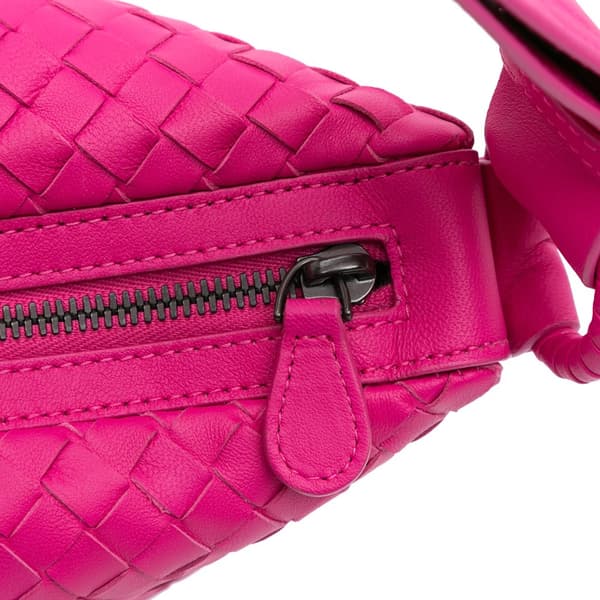 Pre-owned Bottega Veneta Nappa Intrecciato Shoulder Bag Pink
