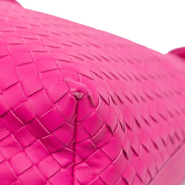 Pre-owned Bottega Veneta Nappa Intrecciato Shoulder Bag Pink