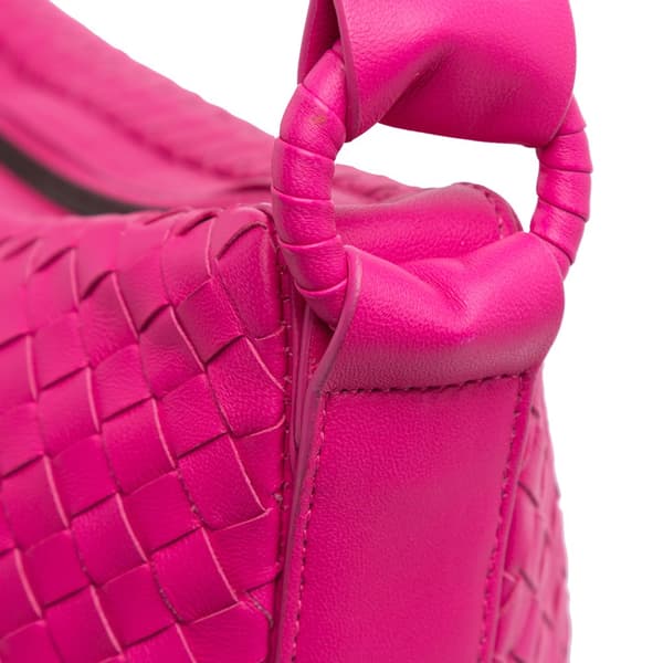 Pre-owned Bottega Veneta Nappa Intrecciato Shoulder Bag Pink