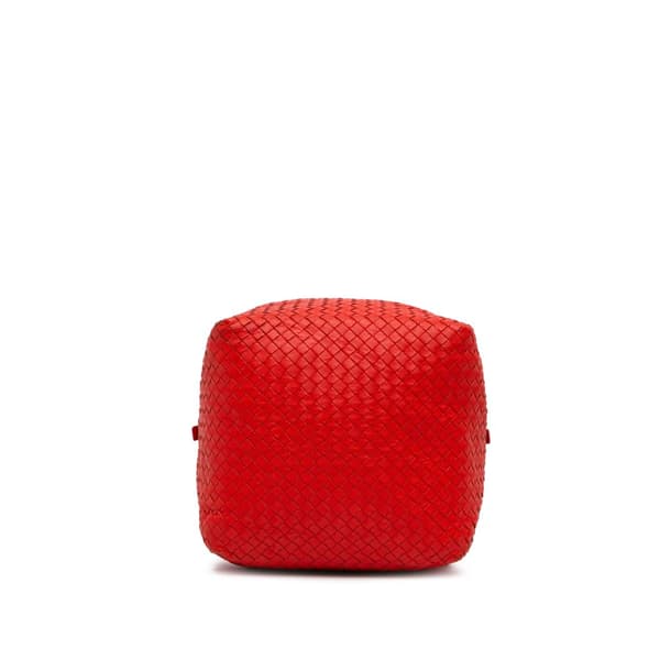 Pre-owned Bottega Veneta Nappa Intrecciato Cube Shoulder Bag Red