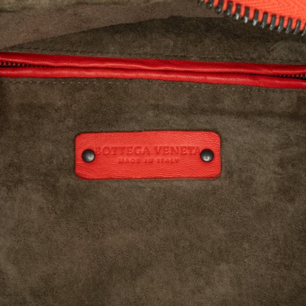 Pre-owned Bottega Veneta Nappa Intrecciato Cube Shoulder Bag Red