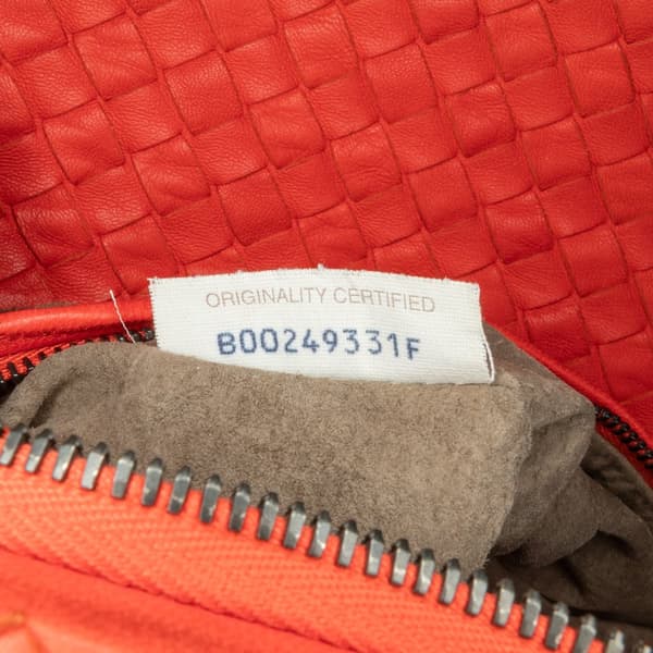 Pre-owned Bottega Veneta Nappa Intrecciato Cube Shoulder Bag Red