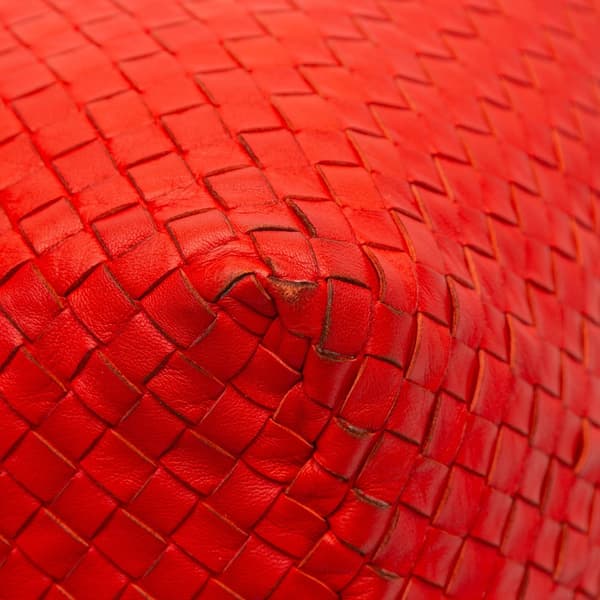 Pre-owned Bottega Veneta Nappa Intrecciato Cube Shoulder Bag Red