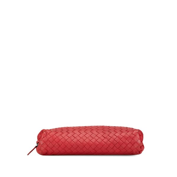 Pre-owned Bottega Veneta Intrecciato Triple Zip Shoulder Bag Red