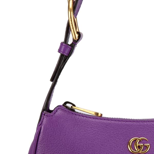 Pre-owned Gucci Mini Leather Aphrodite Shoulder Bag Purple