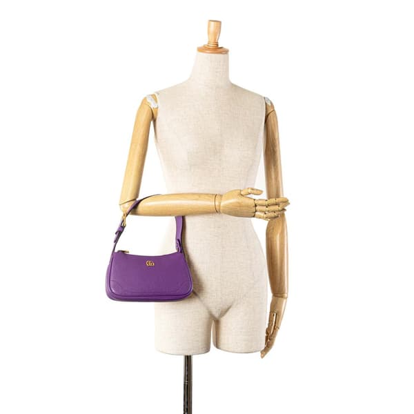 Pre-owned Gucci Mini Leather Aphrodite Shoulder Bag Purple
