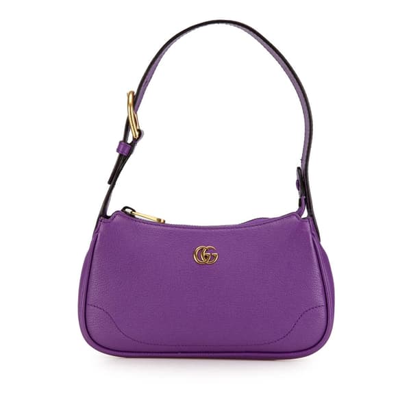 Pre-owned Gucci Mini Leather Aphrodite Shoulder Bag Purple