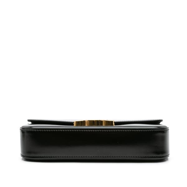 Pre-owned Celine Shiny Calfskin Claude Chain Shoulder Bag Black