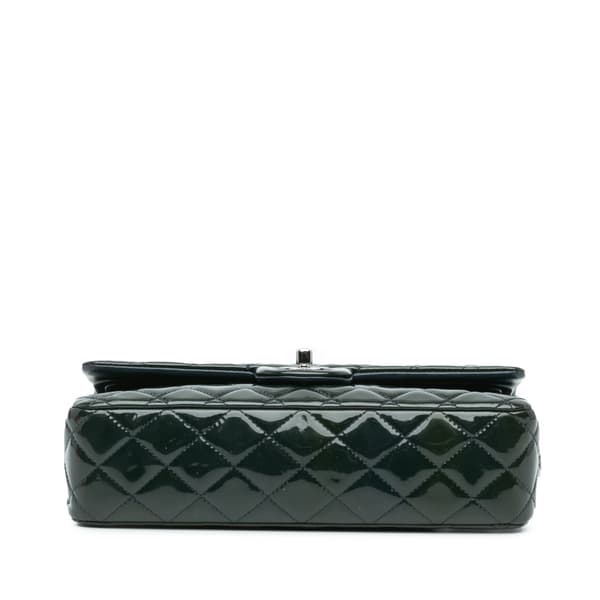 Pre-owned Chanel Medium Classic Patent Double Flap Blue