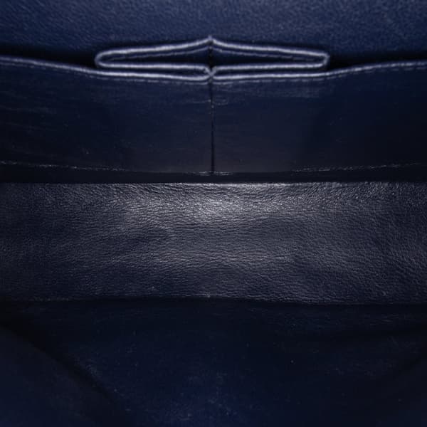 Pre-owned Chanel Medium Classic Patent Double Flap Blue