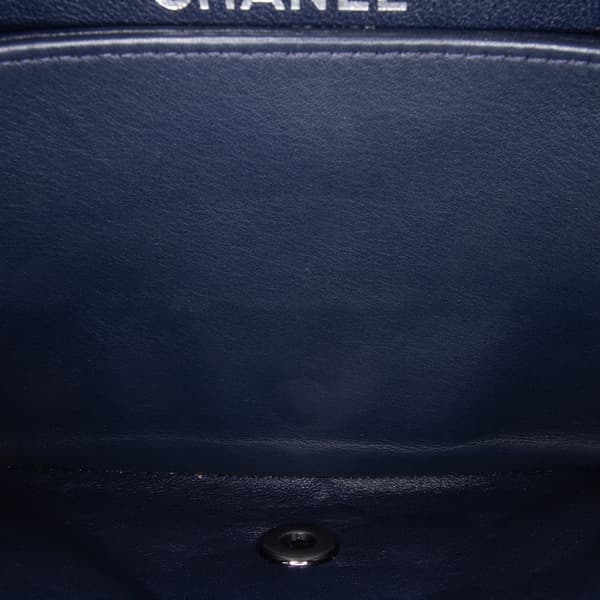 Pre-owned Chanel Medium Classic Patent Double Flap Blue