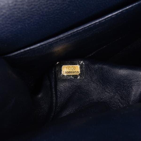 Pre-owned Chanel Medium Classic Patent Double Flap Blue