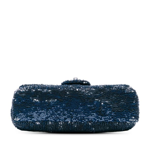 Pre-owned Chanel Paris Cuba Medium Sequin Coco Cuba Single Flap Blue