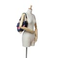 Miniatyrbild 8 av 9: Pre-owned Dior Velvet Crocodile Effect Embroidered Saddle Bag Blue
