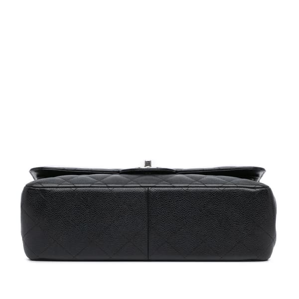 Pre-owned Chanel Jumbo Classic Caviar Double Flap Black