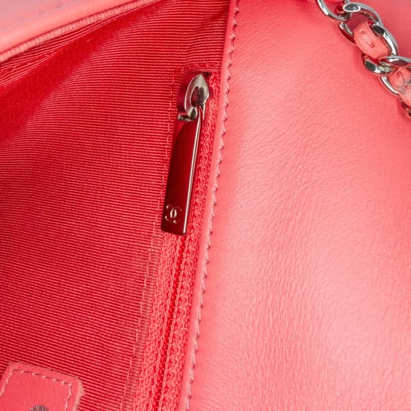 Pre-owned Chanel Crumpled Calfskin Bi Quilted Vintage Full Flap Pink