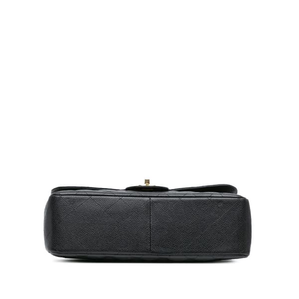 Pre-owned Chanel Jumbo Classic Caviar Double Flap Black