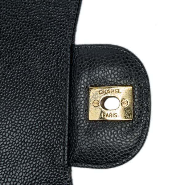 Pre-owned Chanel Jumbo Classic Caviar Double Flap Black
