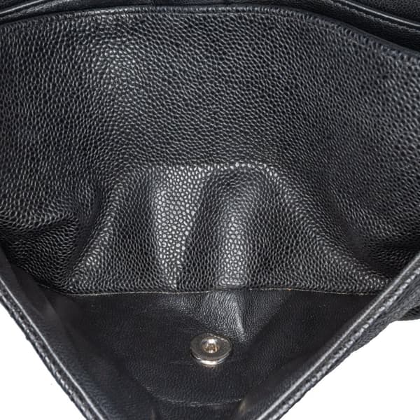 Pre-owned Chanel Medium Classic Caviar Double Flap Black