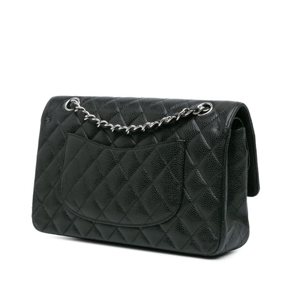 Pre-owned Chanel Medium Classic Caviar Double Flap Black