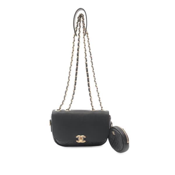 Pre-owned Chanel Quilted Calfskin Multi Pouching Flap Black
