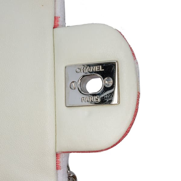 Pre-owned Chanel Medium Jersey Grid Single Flap Pink