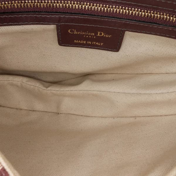 Pre-owned Dior Oblique Canvas Saddle Bag Red
