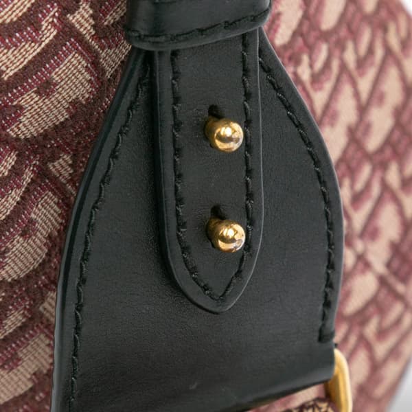 Pre-owned Dior Oblique Canvas Saddle Bag Red