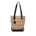 Miniatyrbillede 1 af 10: Pre-owned Burberry Haymarket Check Canvas Shoulder Bag Brown