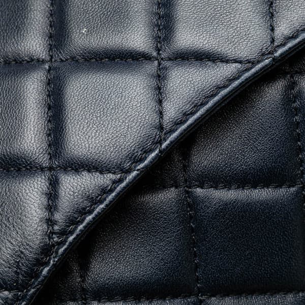 Pre-owned Chanel Jumbo Classic Lambskin 3 Compartment Flap Blue