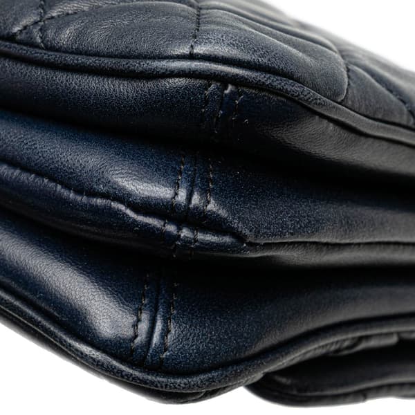 Pre-owned Chanel Jumbo Classic Lambskin 3 Compartment Flap Blue