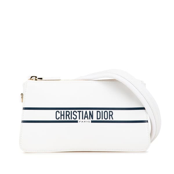 Pre-owned Dior Leather Vibe Shoulder Bag White