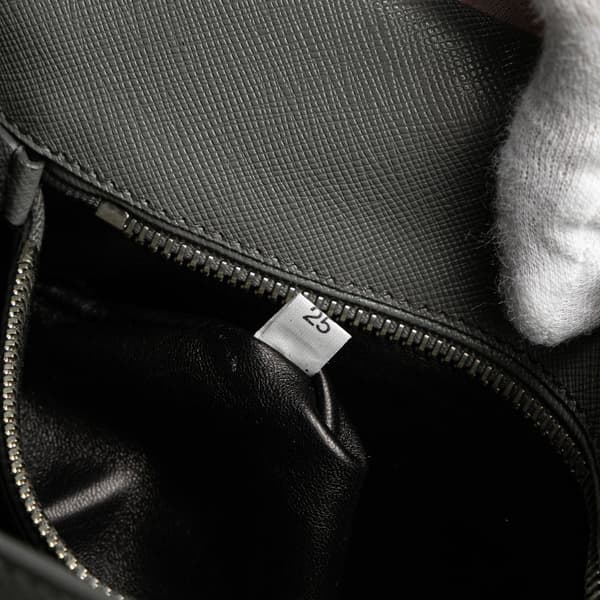 Pre-owned Prada Saffiano Soft Stitched Sound Lock Shoulder Bag Gray