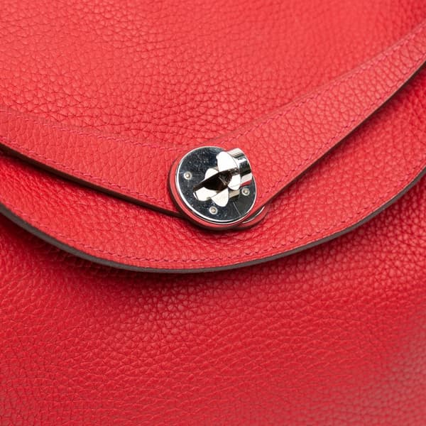 Pre-owned Hermès Clemence Lindy 30 Red