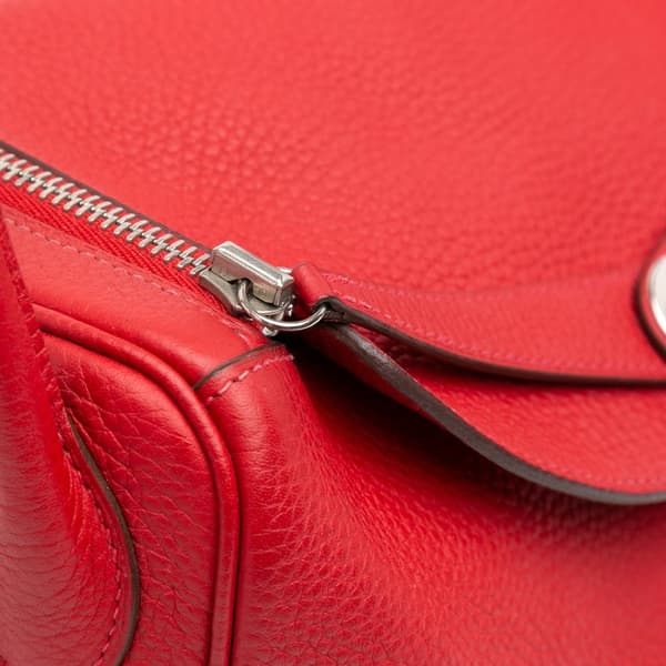 Pre-owned Hermès Clemence Lindy 30 Red
