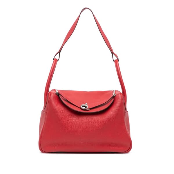 Pre-owned Hermès Clemence Lindy 30 Red
