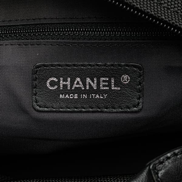 Pre-owned Chanel Paris Biarritz Quilted Coated Canvas Shoulder Bag Black
