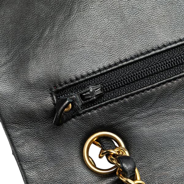 Pre-owned Chanel Medium Classic Lambskin Double Flap Black