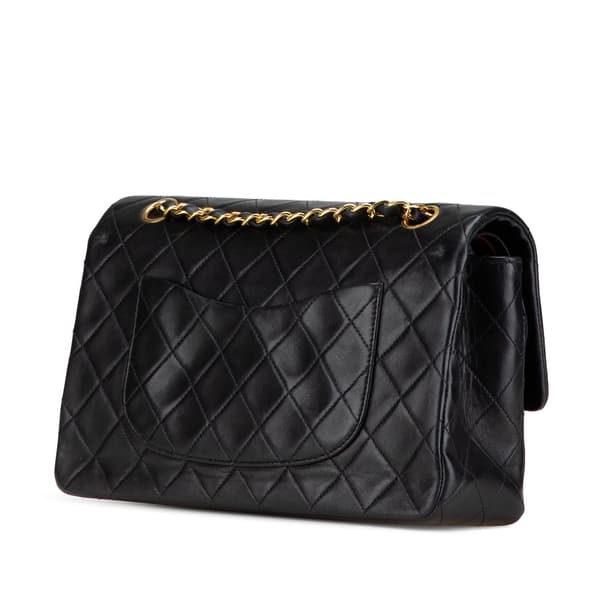 Pre-owned Chanel Medium Classic Lambskin Double Flap Black