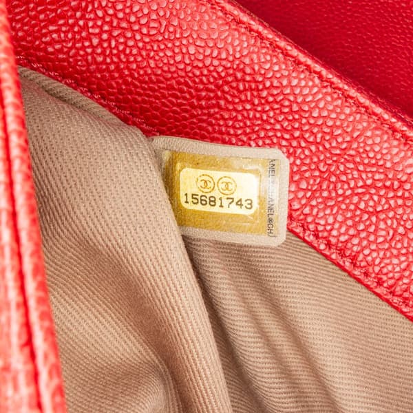Pre-owned Chanel Medium Quilted Caviar Simply CC Flap Red