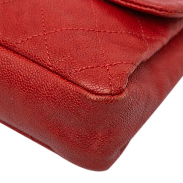 Pre-owned Chanel Medium Quilted Caviar Simply CC Flap Red
