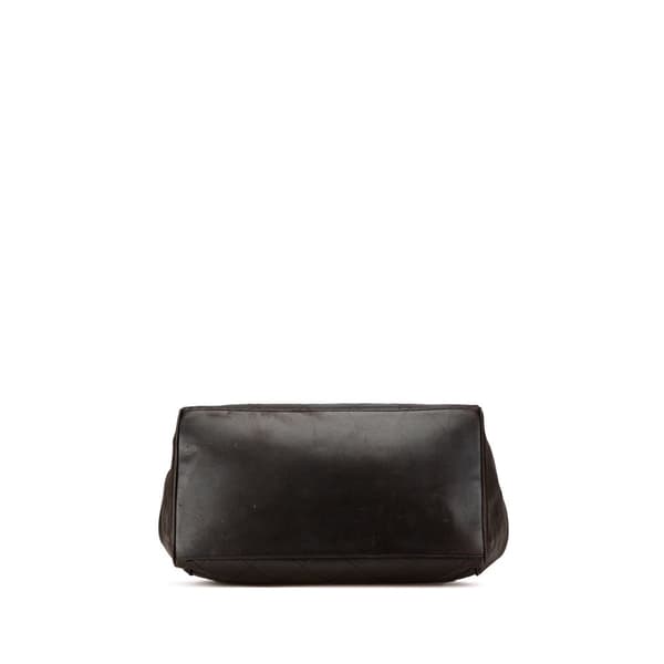 Pre-owned Chanel Quilted Lambskin Tassel Chain Shoulder Bag Black