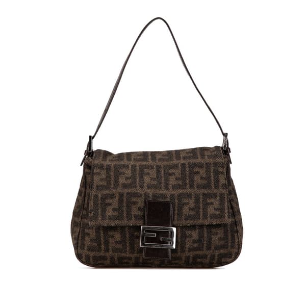 Pre-owned Fendi Wool Mamma Baguette Brown