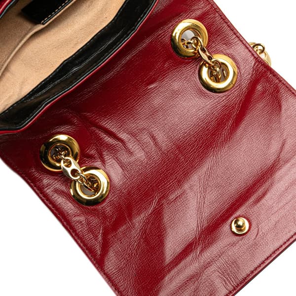 Pre-owned Gucci Mini Leather Marina Shoulder Bag Red