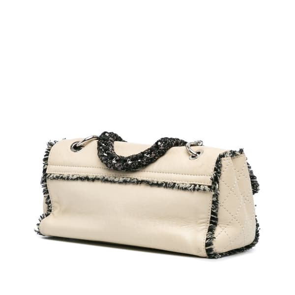 Pre-owned Chanel Lambskin Tweedy Flap Brown