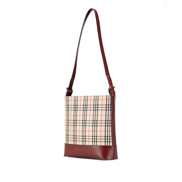 Pre-owned Burberry House Check Canvas Shoulder Bag Brown