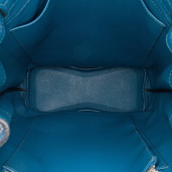 Pre-owned Hermès Togo So Kelly 26 Blue