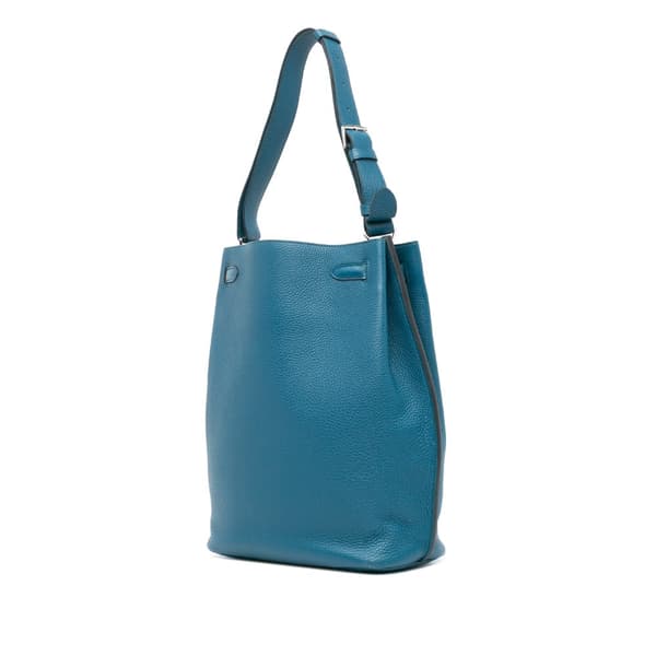 Pre-owned Hermès Togo So Kelly 26 Blue